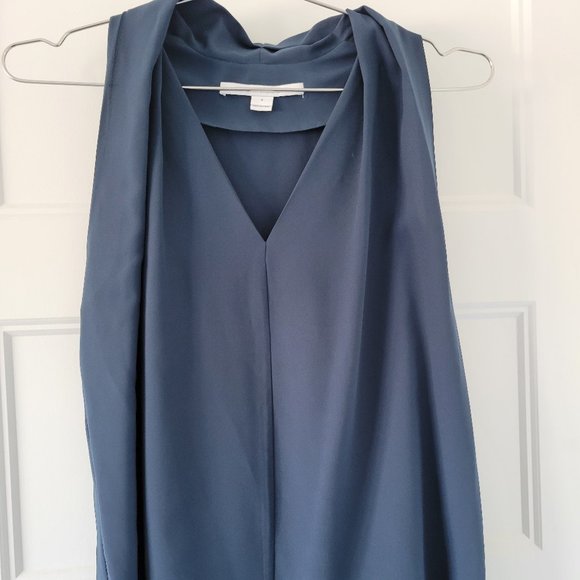 Navy Sleeveless Blouse - Picture 1 of 3